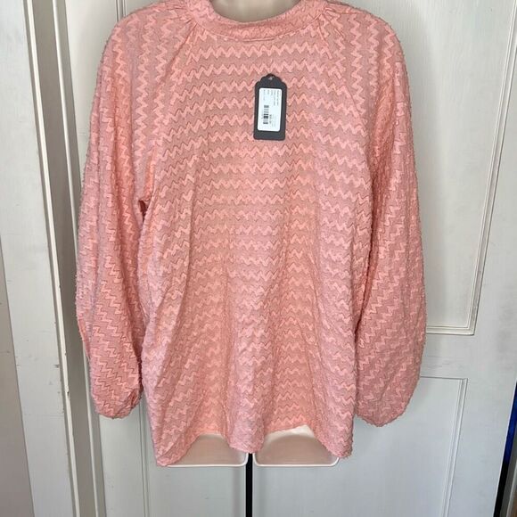 Anthropologie Corey Lynn Carter Noemi Pink Top Nwt Size Large - Picture 6 of 7
